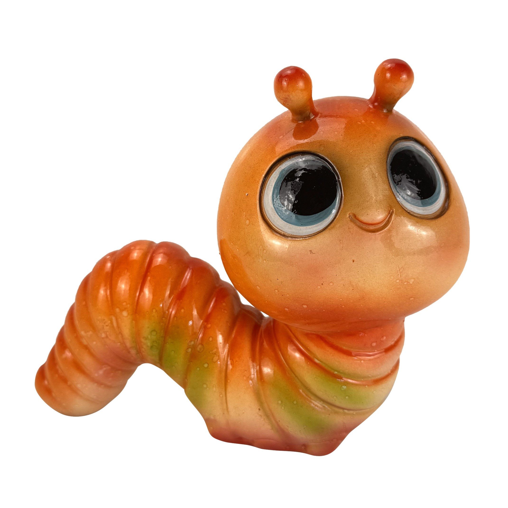 Online-Fuchs Gartenfigur Regenwurm, Raupe für außen - farbenfrohe Deko Figuren, Tiere, (farbenfroh, süßes Design), aus langlebigem Kunstharz gefertigt, wetterfest - 15 bis 18 cm groß