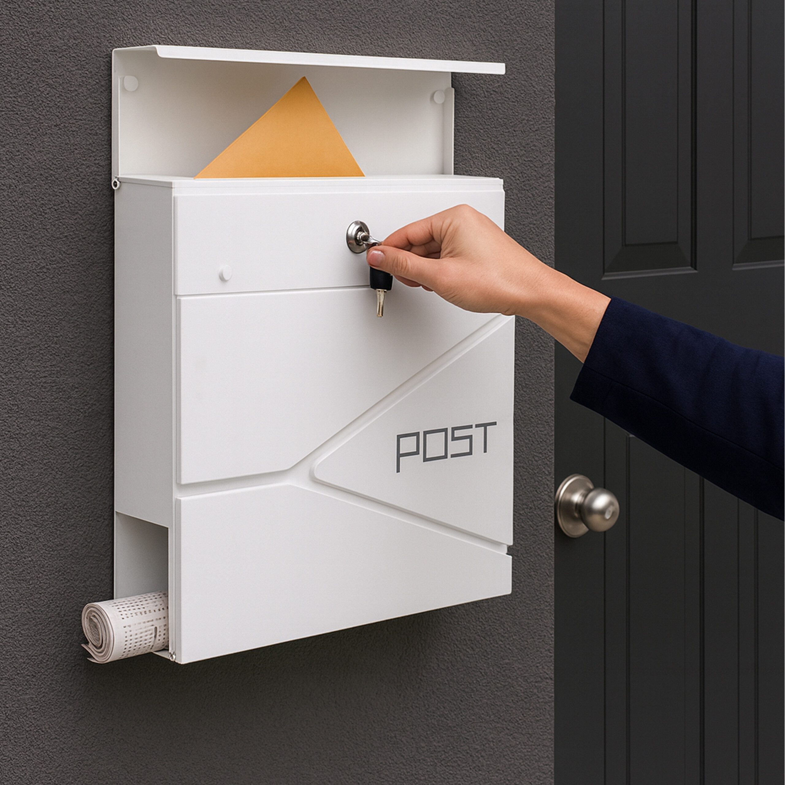 relaxdays Briefkasten mit Zeitungsfach (1-St), weiß günstig online kaufen