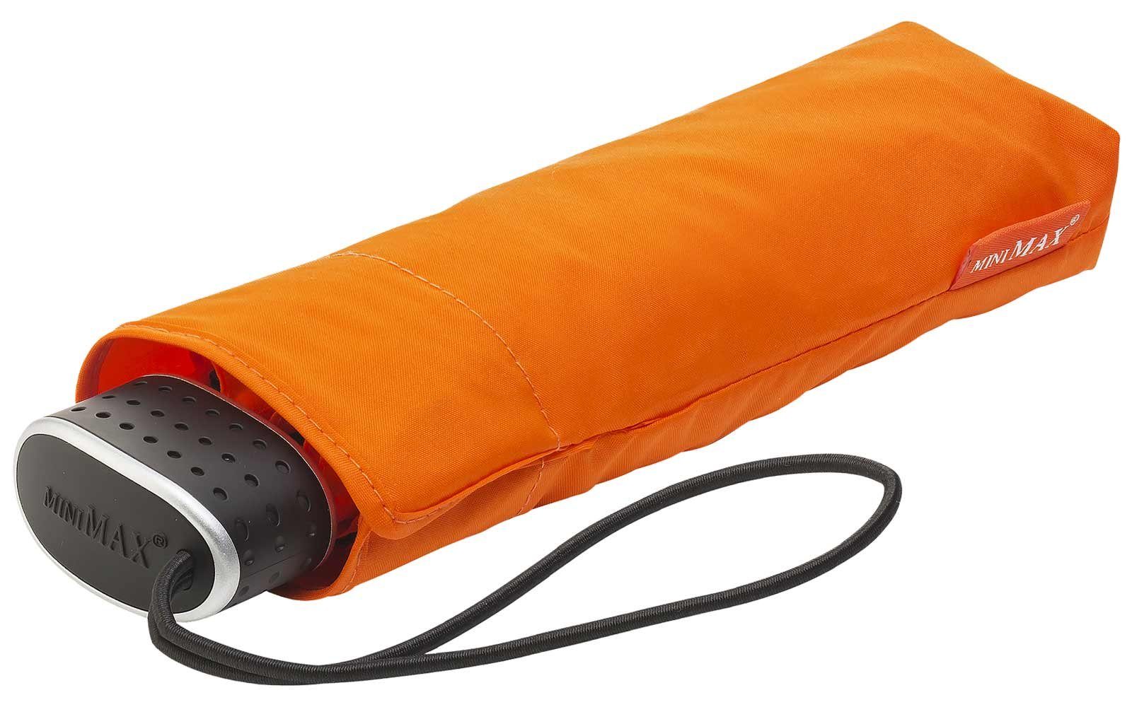 Reisegepäck flacher Impliva das perfekt für Taschenregenschirm Flat orange leichter Schirm, miniMAX®