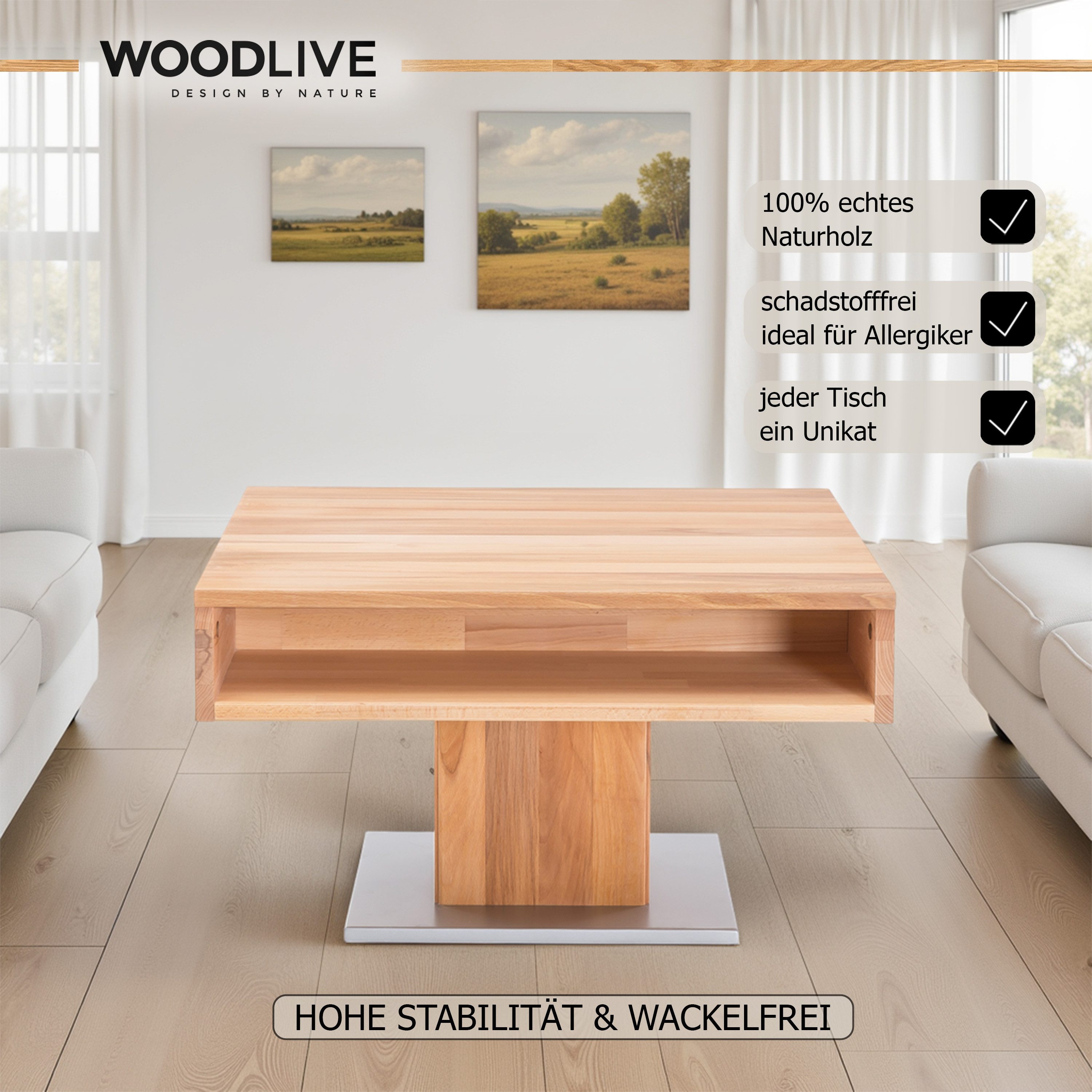 WOODLIVE Couchtisch stilvoller Loungetisch Alan aus günstig online kaufen