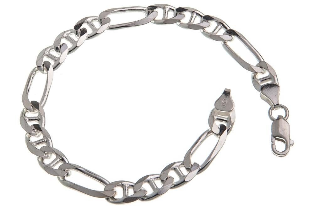 Silberkettenstore Silberarmband Figaruccikette Armband 7,5mm - 925 Silber, Länge wählbar von 16-25cm | Silberarmbänder