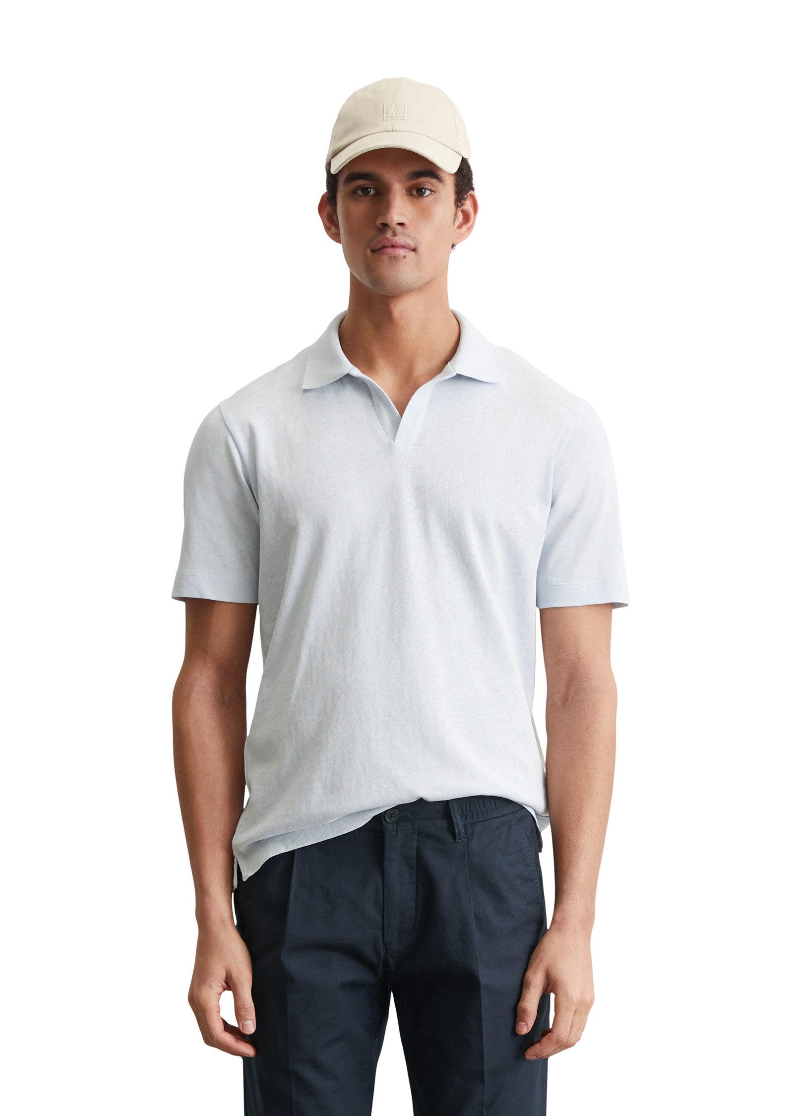 Marc OPolo Poloshirt "aus Bio-Baumwolle und Leinen" günstig online kaufen