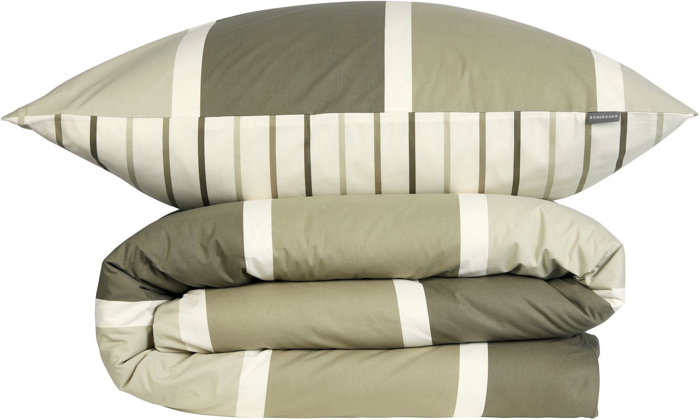 Schiesser Wendebettwäsche Brody aus weicher Baumwolle mit klassichen Streifen, Renforcé, 2 teilig, OEKO-TEX® MADE IN GREEN