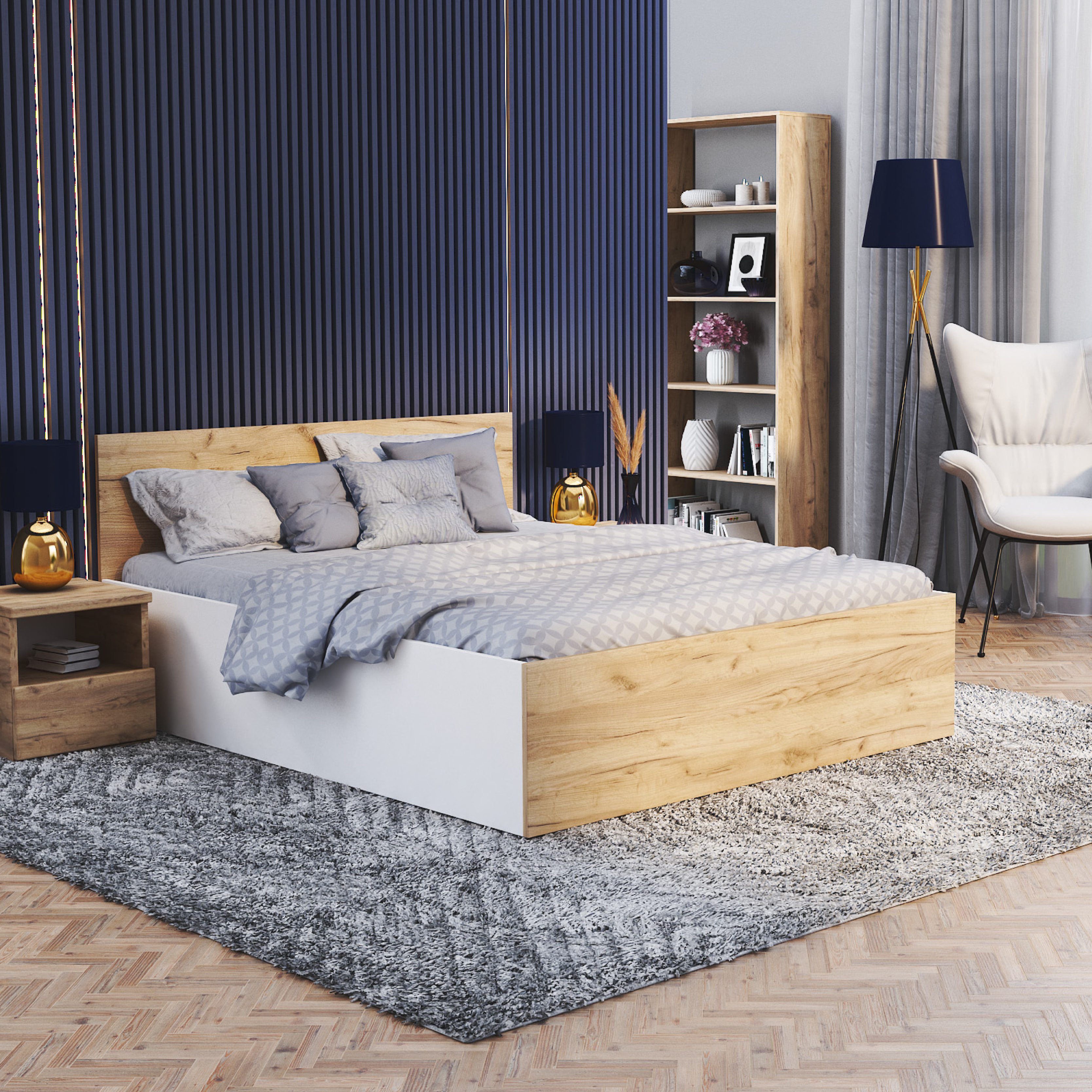FDM Stauraumbett Bett Stauraumbett PANAMA RS Bettgestell 120x200 & weitere Größen, mit/ohne Matratze