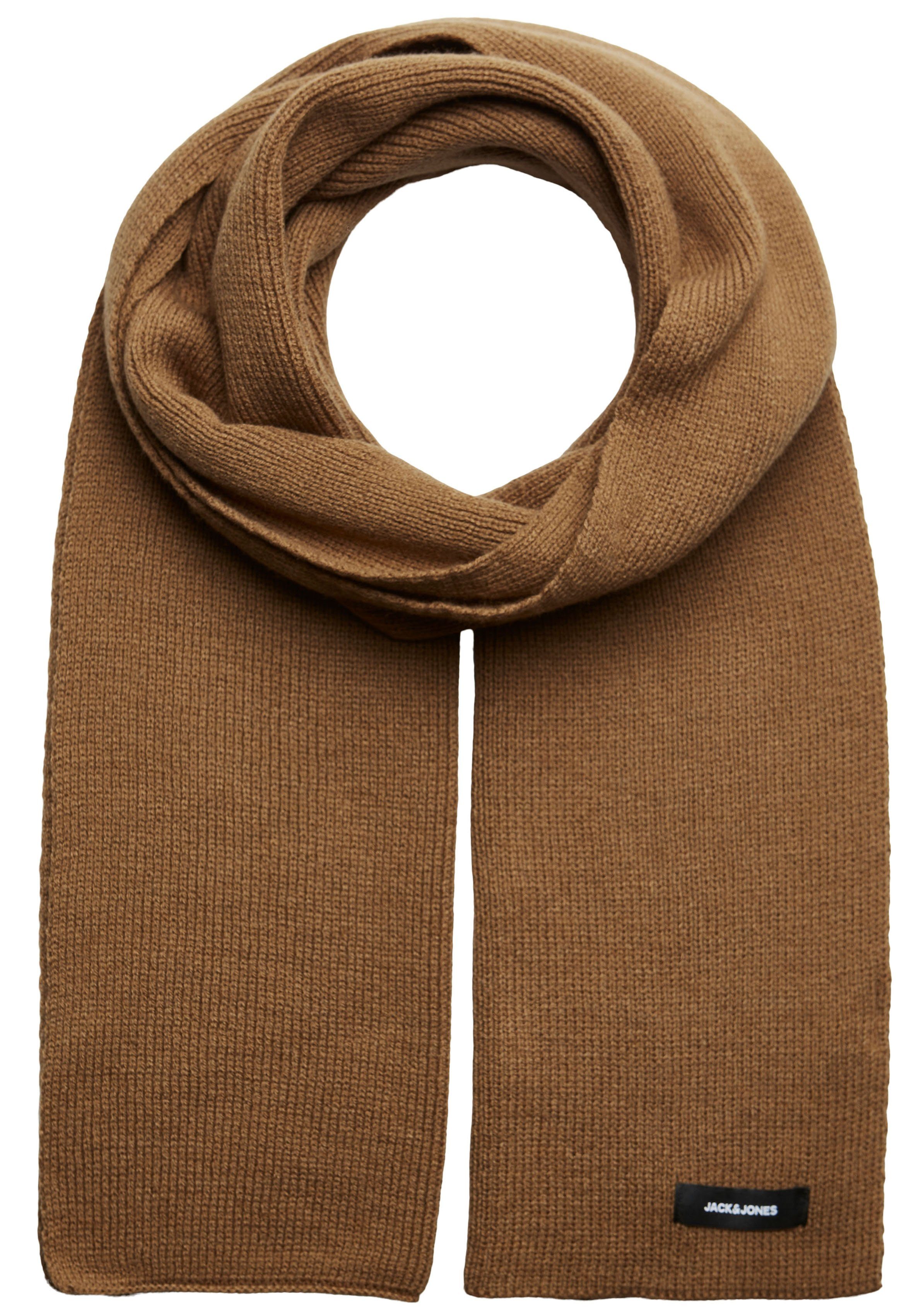 Jack & Jones Modeschal, JACDNA KNIT SCARF NOOS dunkelbraun