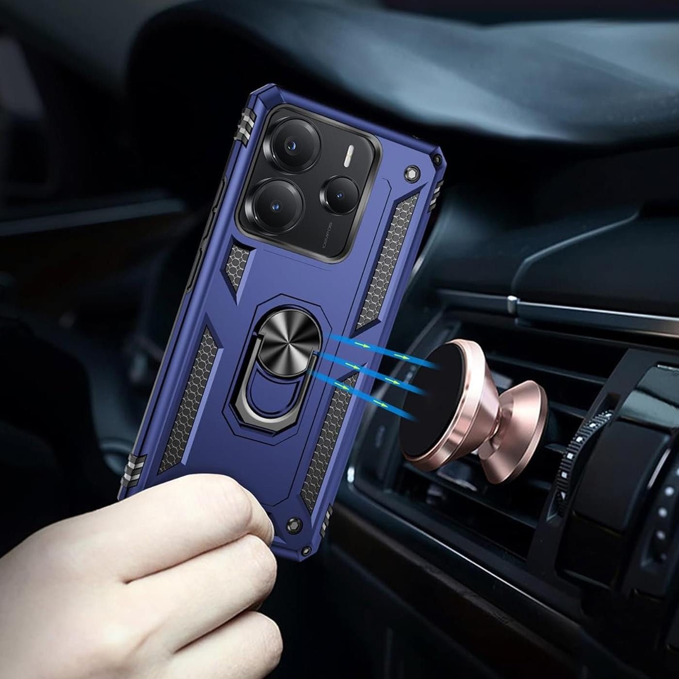 CoolGadget Handyhülle Armor Shield Case für Xiaomi Redmi Note 14 5G 6,67 Zoll, Outdoor Cover mit Magnet Ringhalterung Hülle für Redmi Note 14 5G – Bild 4 von 5