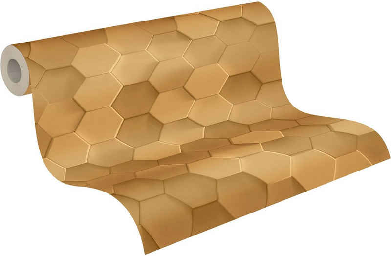 A.S. Création Vliestapete PintWalls 3D Wabenmuster Hexagon, glatt, matt, (1 St)