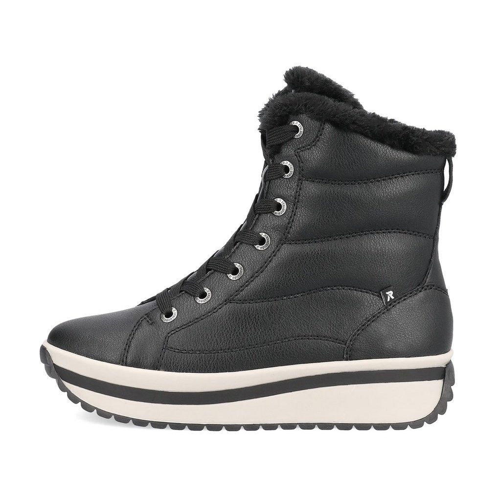 Rieker W0963-01 (Schnürstiefel mit Innenfutter, Glattleder) schwarz Damen W günstig online kaufen