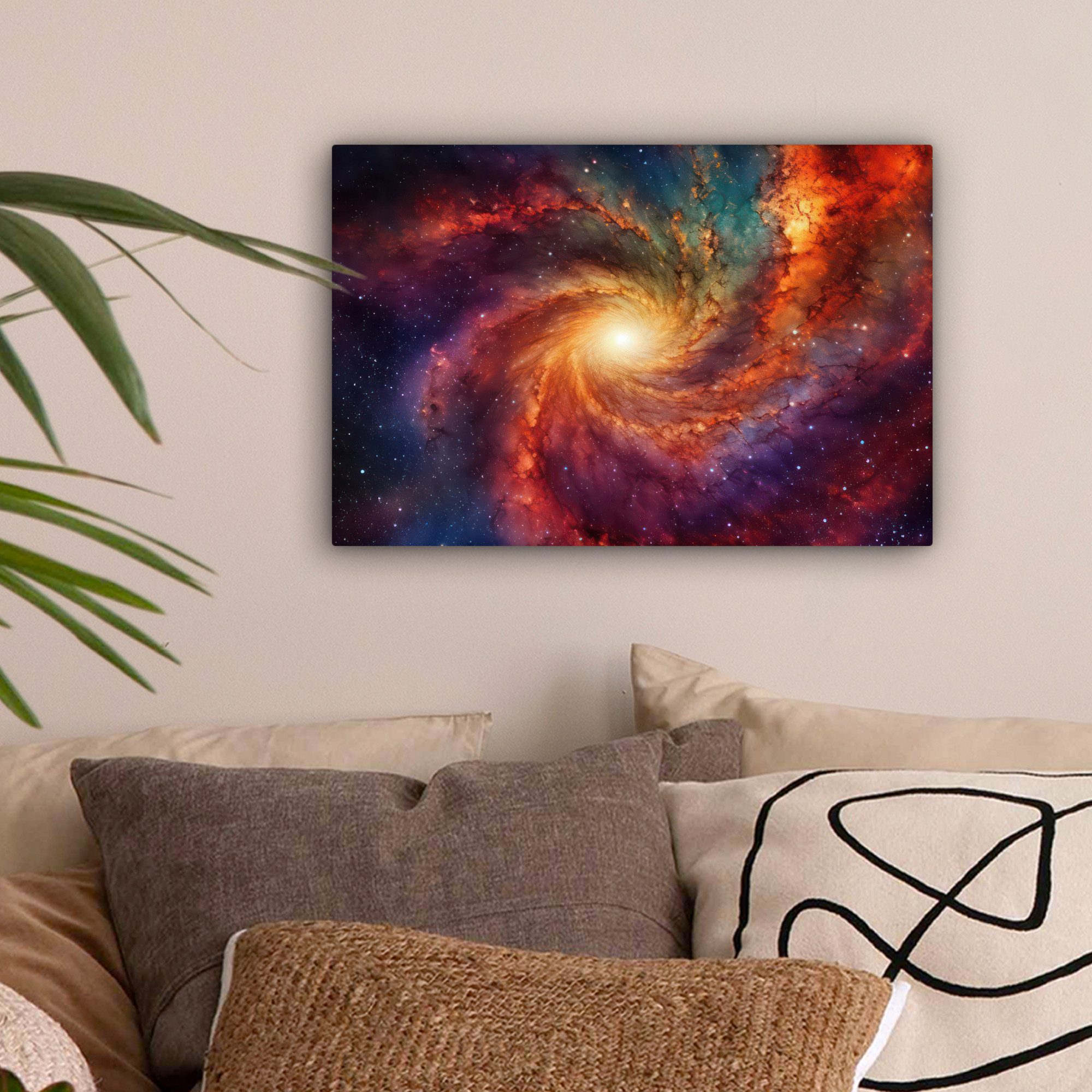 OneMillionCanvasses® Leinwandbild Sternenhimmel - Weltraum - Galaxie - Neon günstig online kaufen