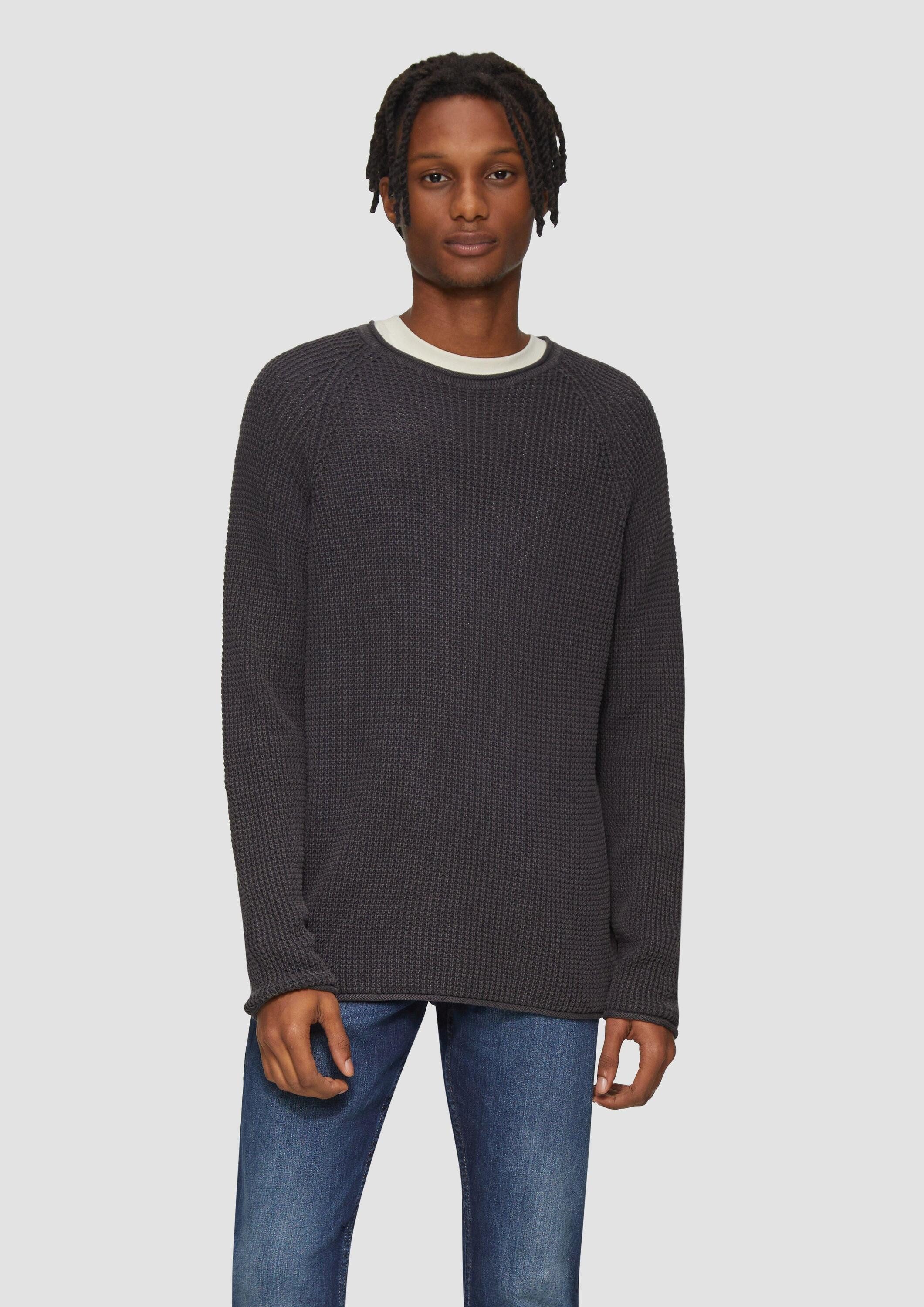 QS Longpullover Strickpullover Locker gestrickter Pullover mit Waschung