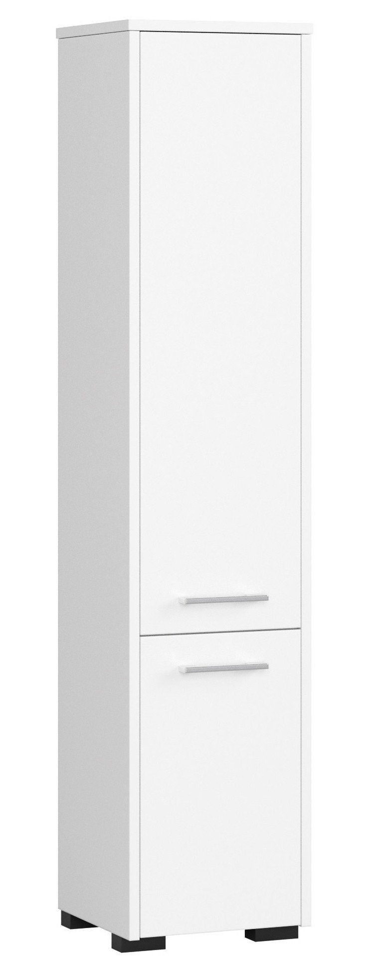 Home Collective Badregal Badezimmerschrank, mit 2 Türen und 4 Einlegeböden, 30 x 30 x 140 cm, aus 16 mm starker, abriebfester Laminatplatte, Weiß
