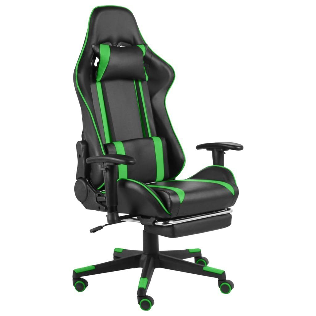 furnicato Gaming-Stuhl mit Fußstütze Drehbar Grün PVC (1 St) | Stühle