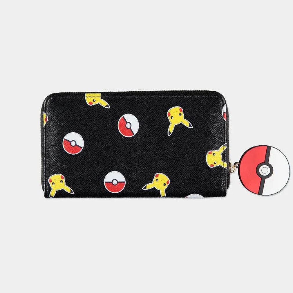 POKÉMON Geldbörse Pikachu Pokéballs, Kunstleder Geldbeutel Portemonnaie