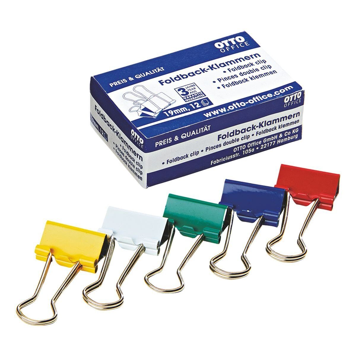 Otto Office Büroklammer, Klemmbreite 19 mm / Klemmstärke 7 mm, 12 Stück