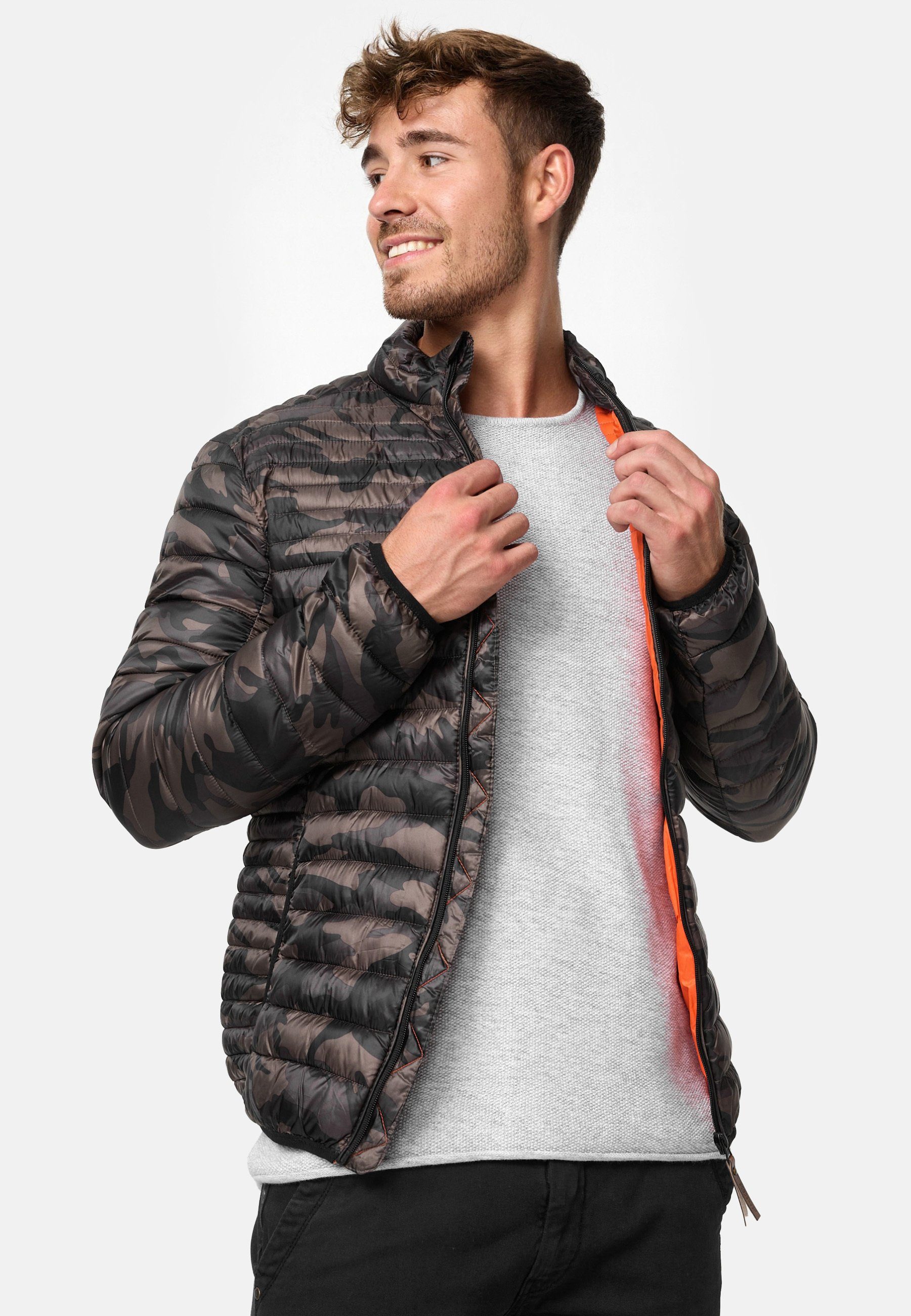 Indicode Steppjacke Herren Islington Herrenjacke Daunen-Optik Steppjacke mit Stehkragen