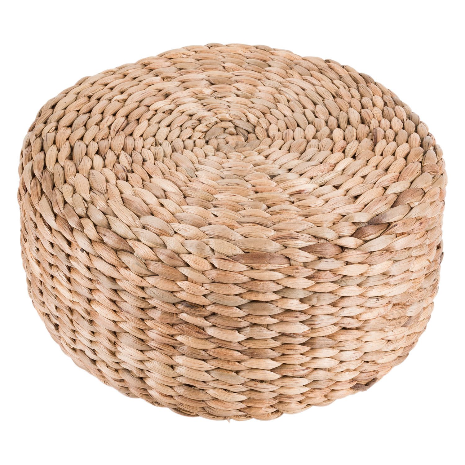 wohnfreuden Sitzhocker Pouf BRUNO aus Wasserhyazinthe Fußhocker Ø 30 cm, 49537
