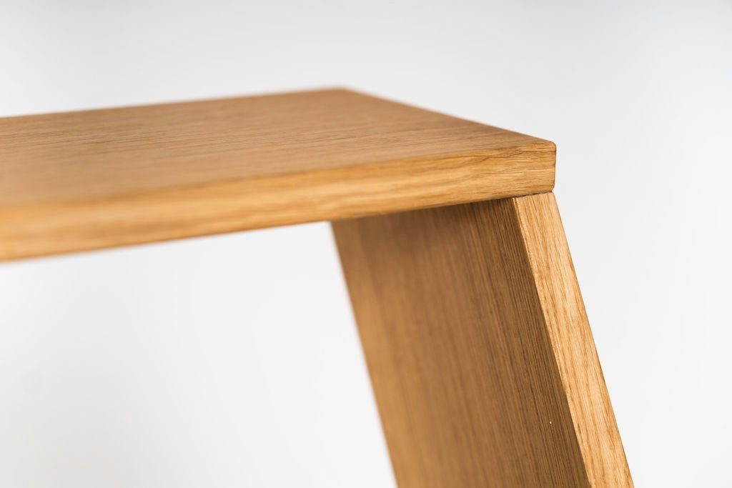 kleiderleiter.de Tritthocker Hocker LOBO Massivholz Eiche mit zwei Stufen H 49 x B 42 x T 40 cm, besonders stabil