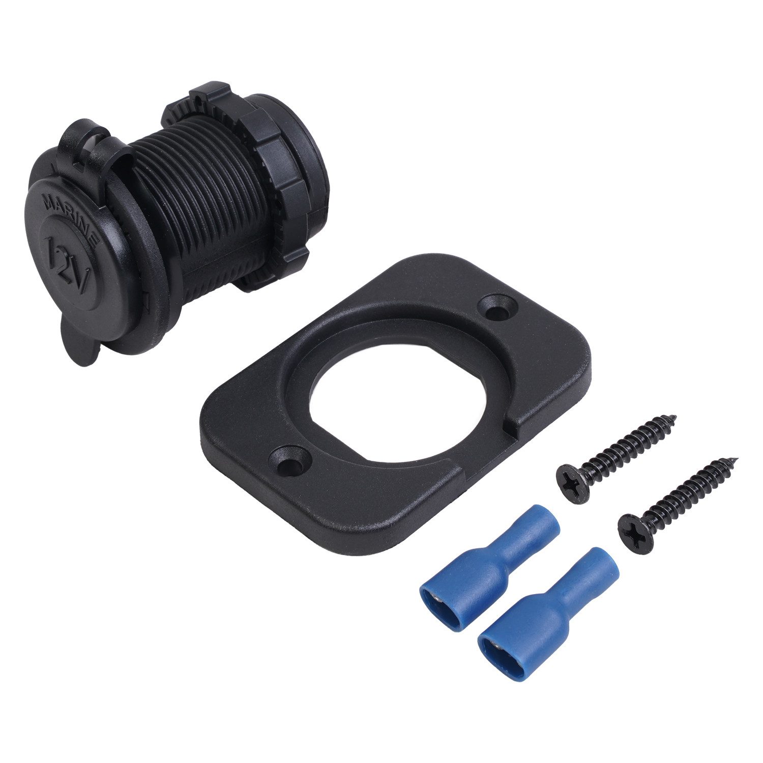 Hama Zigarettenanzünder Board Einbau-Steckdose 16A Audio-Kabel, ISO, Bordnetz, mit Deckel DIN Norm ISO 4165 KFZ Auto Buchse