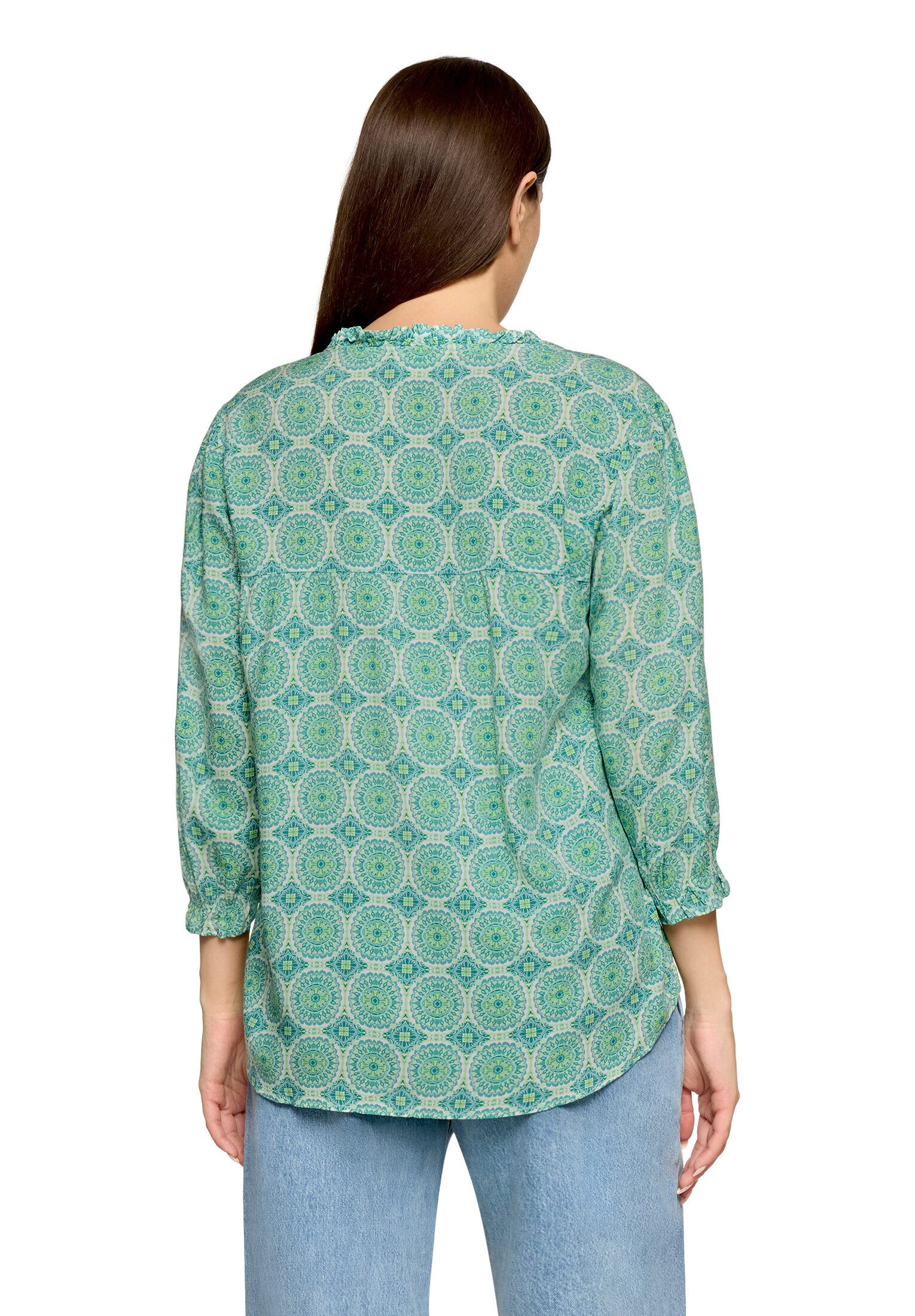 Cartoon Schlupfbluse Damen mit Raffung