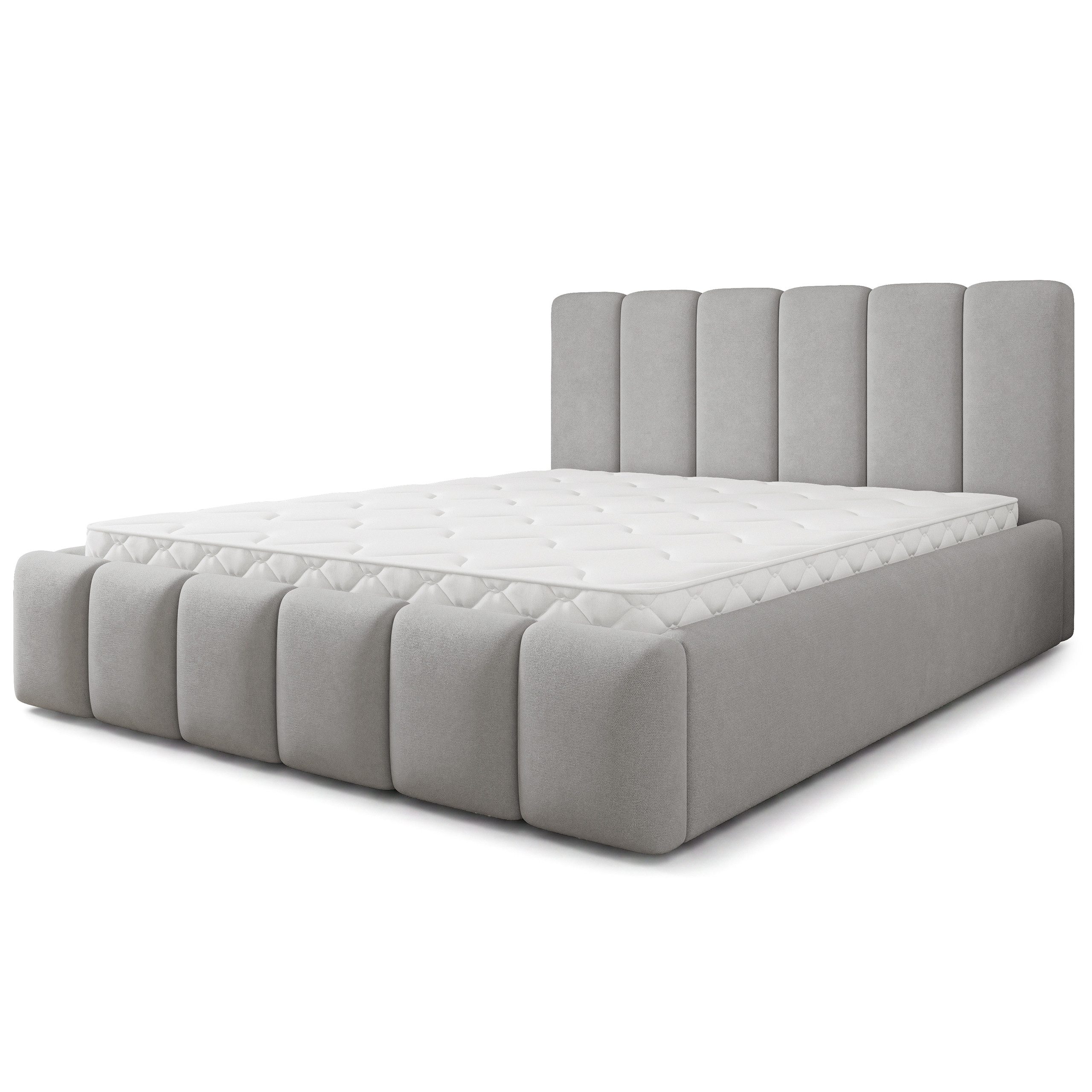 Masseno Polsterbett ATTORA 200x200 cm grau (mit Bettkasten und Lattenrost) – Bild 2 von 5