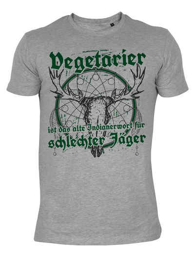 Tini - Shirt T-Shirt »Jäger Shirt Vegetarier« Jäger Sprüche Shirt: Vegetarier ist das alte ....schlechter Jäger