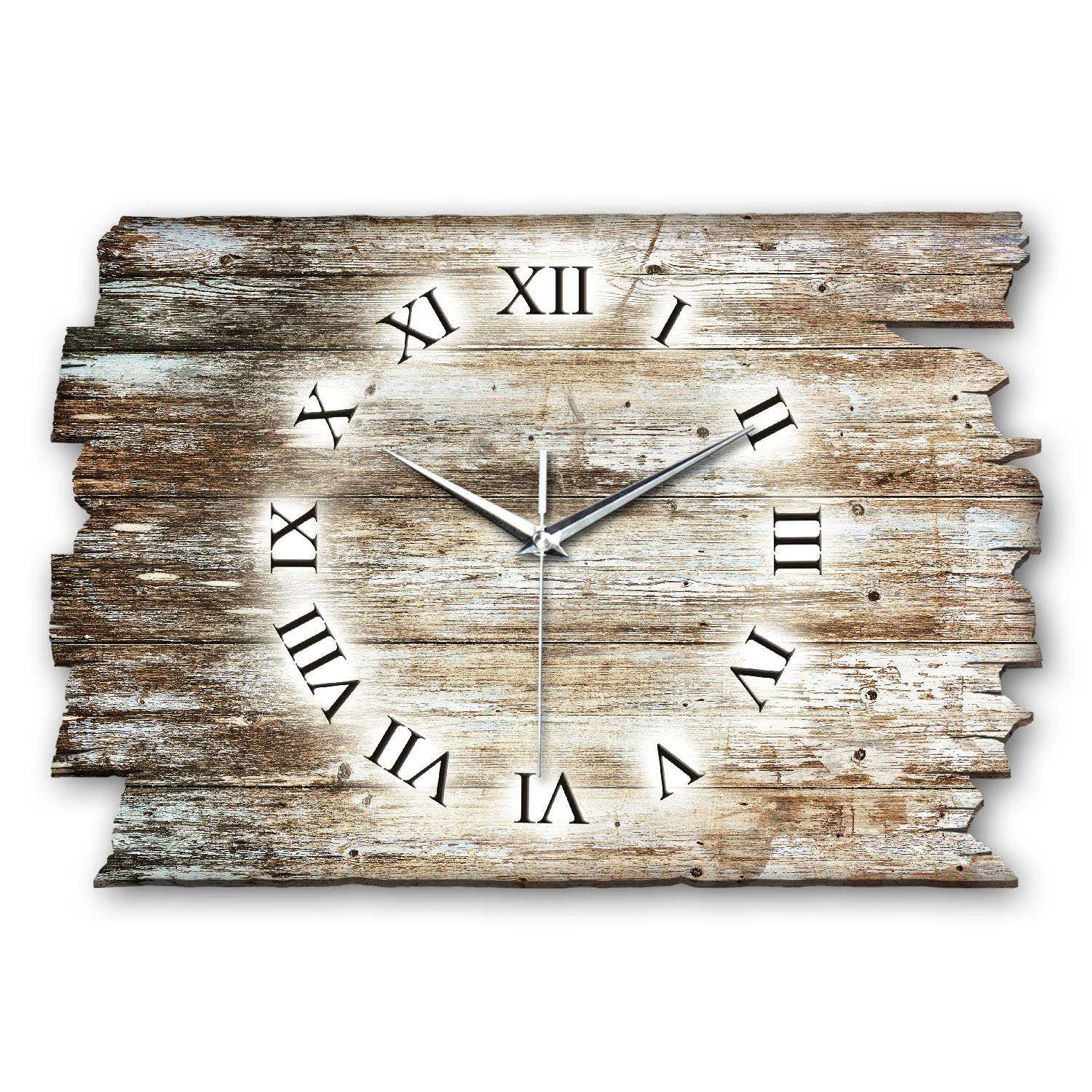 Kreative Feder Funkwanduhr Design-Wanduhr „Holzoptik dunkel“ günstig online kaufen