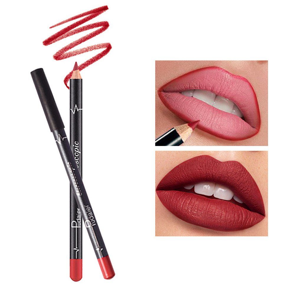Lippenkonturenstift,Matte Liner Farben Makeup,Lip Lipliner Lippen, XDeer Pencil Lipliner Set,12