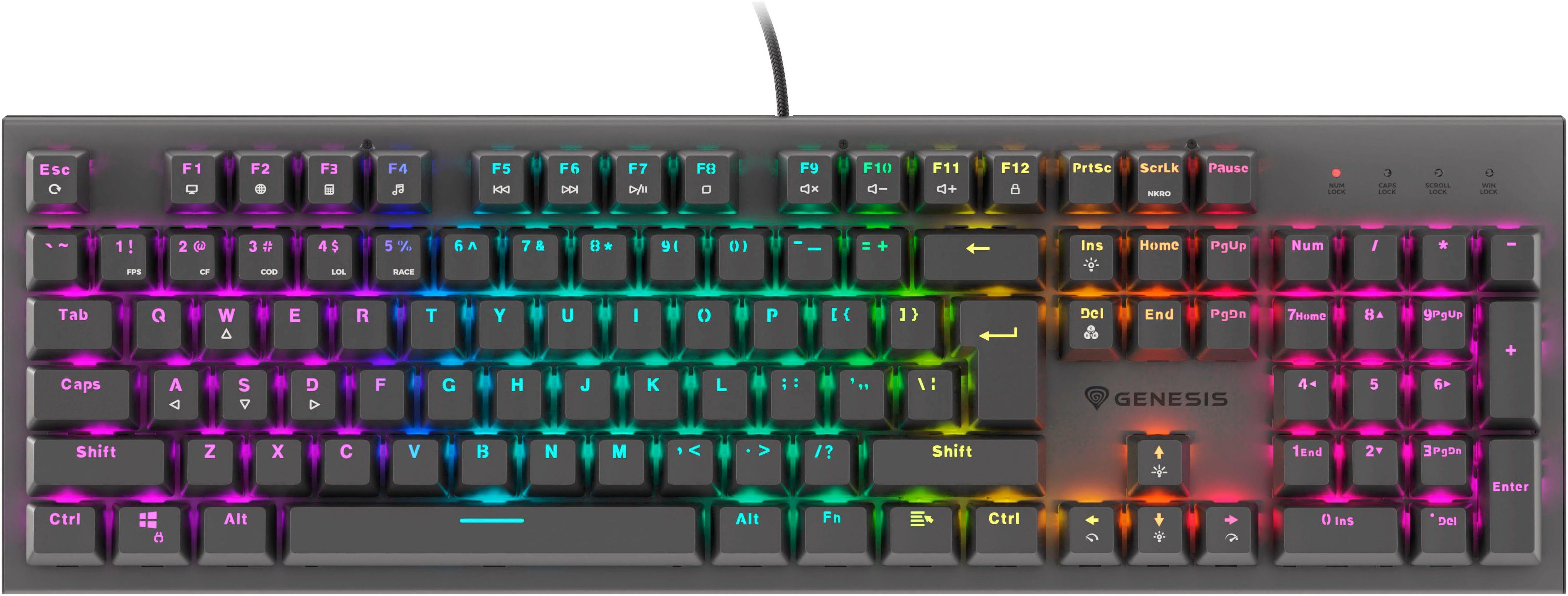 Genesis THOR 303 TKL leise kabelgeb. schwarz (DE) Gaming-Tastatur