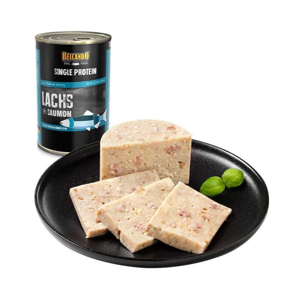 Belcando Single Protein Lachs - hochwertiges Nassfutter ohne Zusätze 6x200g, Nassfutter für: Hunde