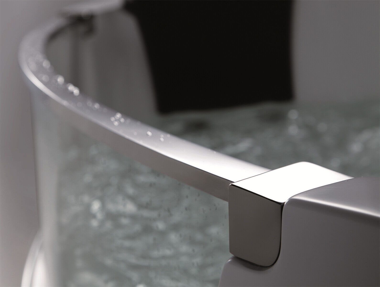 JVmoebel Whirlpool-Badewanne Whirlpool Badewanne Glas LED Licht Armaturen Eckbadewanne Wanne, (1-tlg), Made in Europa