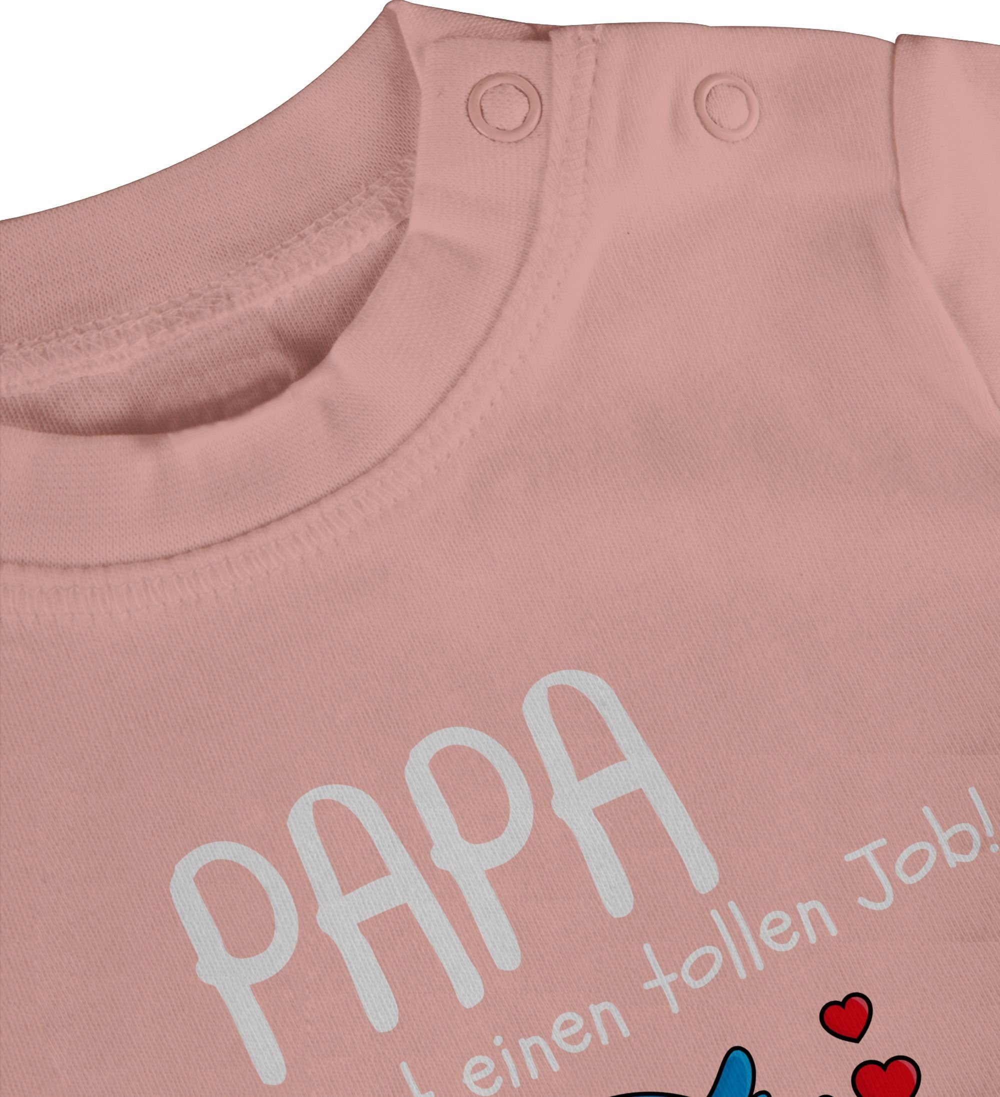 Shirtracer T-Shirt 1. Vatertag - Papa du machst einen tollen Job Geschenk Vatertag Baby