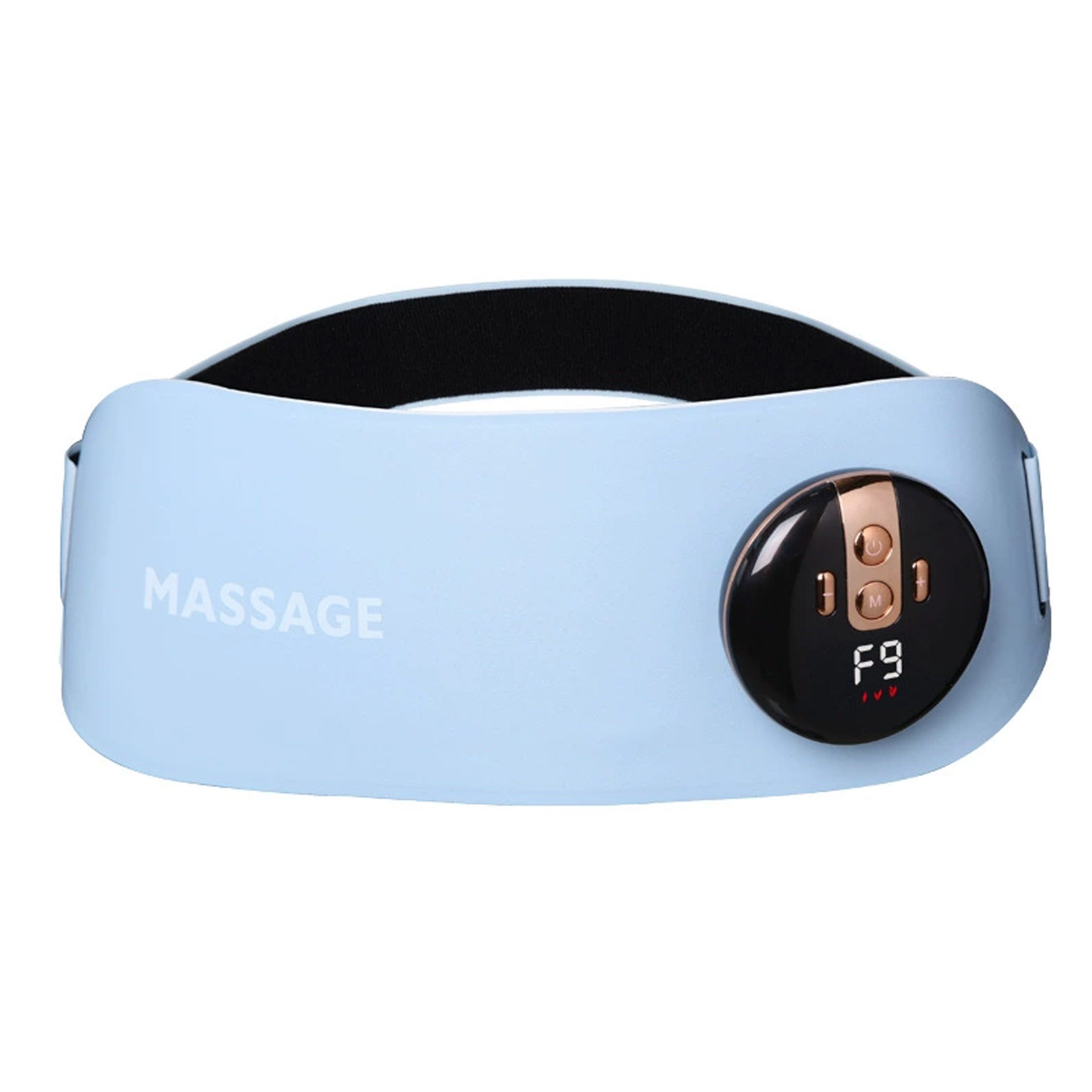 KINSI Bandmassagegerät EMS Massagegürtel, Bauch Formend, Vibration Heizung, Funkfernbedienung, 9 Intensitätsstufen, Durchblutung fördernd, für Büro & Reise