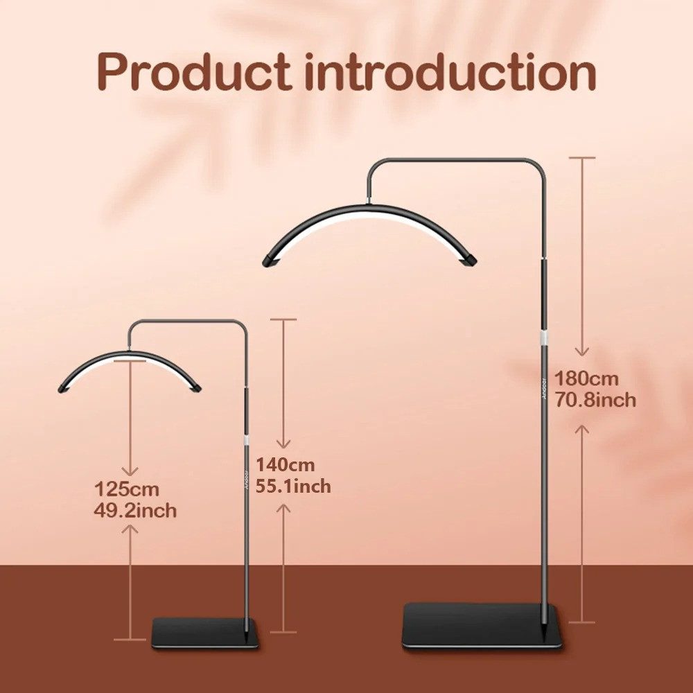 Andoer LED Stehlampe Andoer HD M6X 36W Boden-LED-Videoleuchte 3200K-5600K Dimmbar, LED fest integriert, LED fest integriert, für Schönheitssalon, Make-up, Live-Streaming