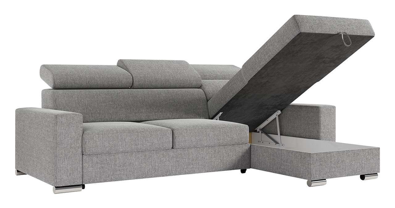 MKS MÖBEL Ecksofa FOX, mit L Schlaffunktion, Wohnlandschaft Couch - - Bettkasten Form