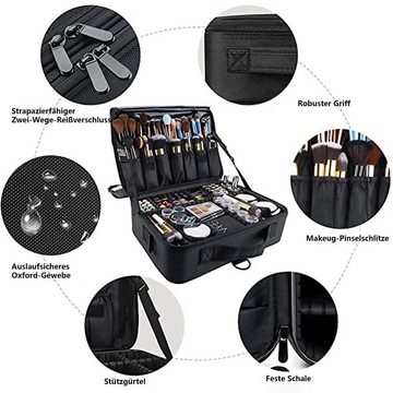 Aoucheni Kosmetikkoffer Kosmetiktasche Portable Reise Make Up Tasche, Schwarz, Waterproof, Vibration Resistant