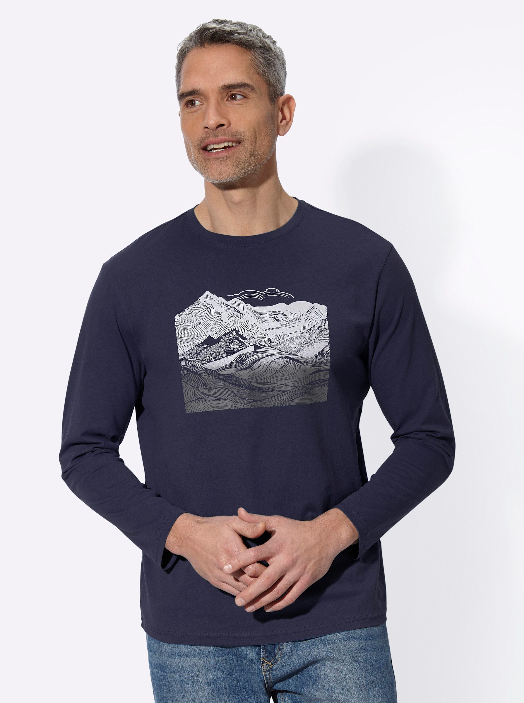 Sieh an! Trainingsshirt Freizeitshirt Langarm günstig online kaufen