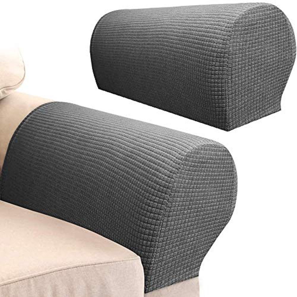 Zyronn Sesselschoner Armlehnenschoner 2er-Pack, Elastische Armlehnenbezüge, Armlehnenbezüge, Armkappen, für Sessel, Sofa, Sessel
