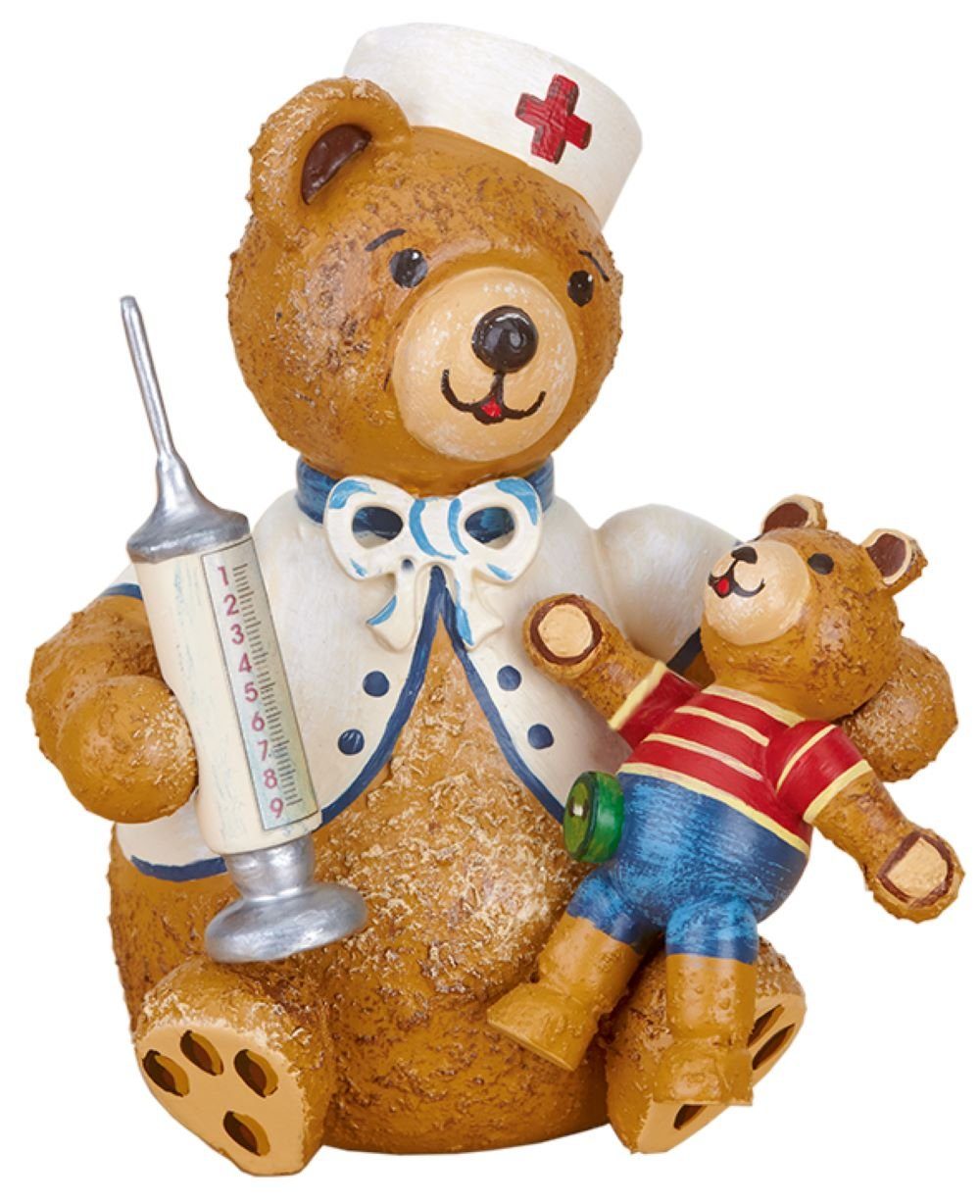 Hubrig Volkskunst GmbH Sammelfigur Teddy mini "Erste Hilfe", Höhe 7cm, Handwerkskunst original Erzgebirge