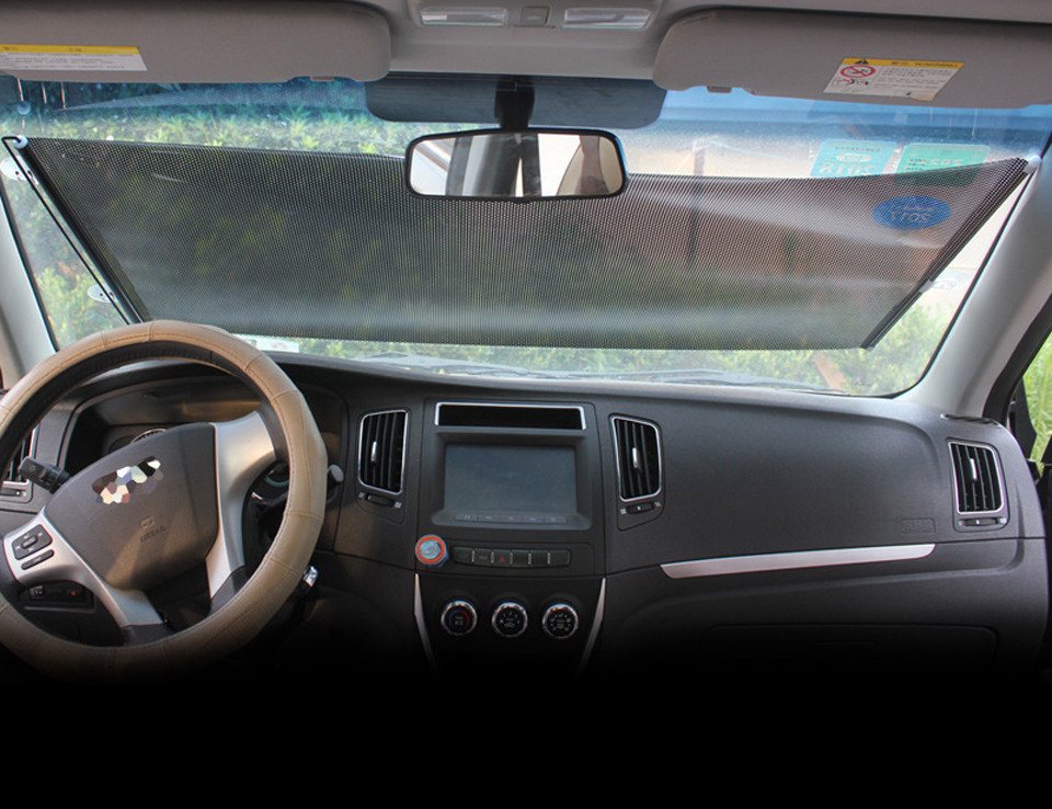 Thumbnail - Coonoor Autosonnenschutz Verstellbare Autosonnenschutzblende, Sonnenblendenrollo für Autos, Windschutzscheiben-Sonnensch...