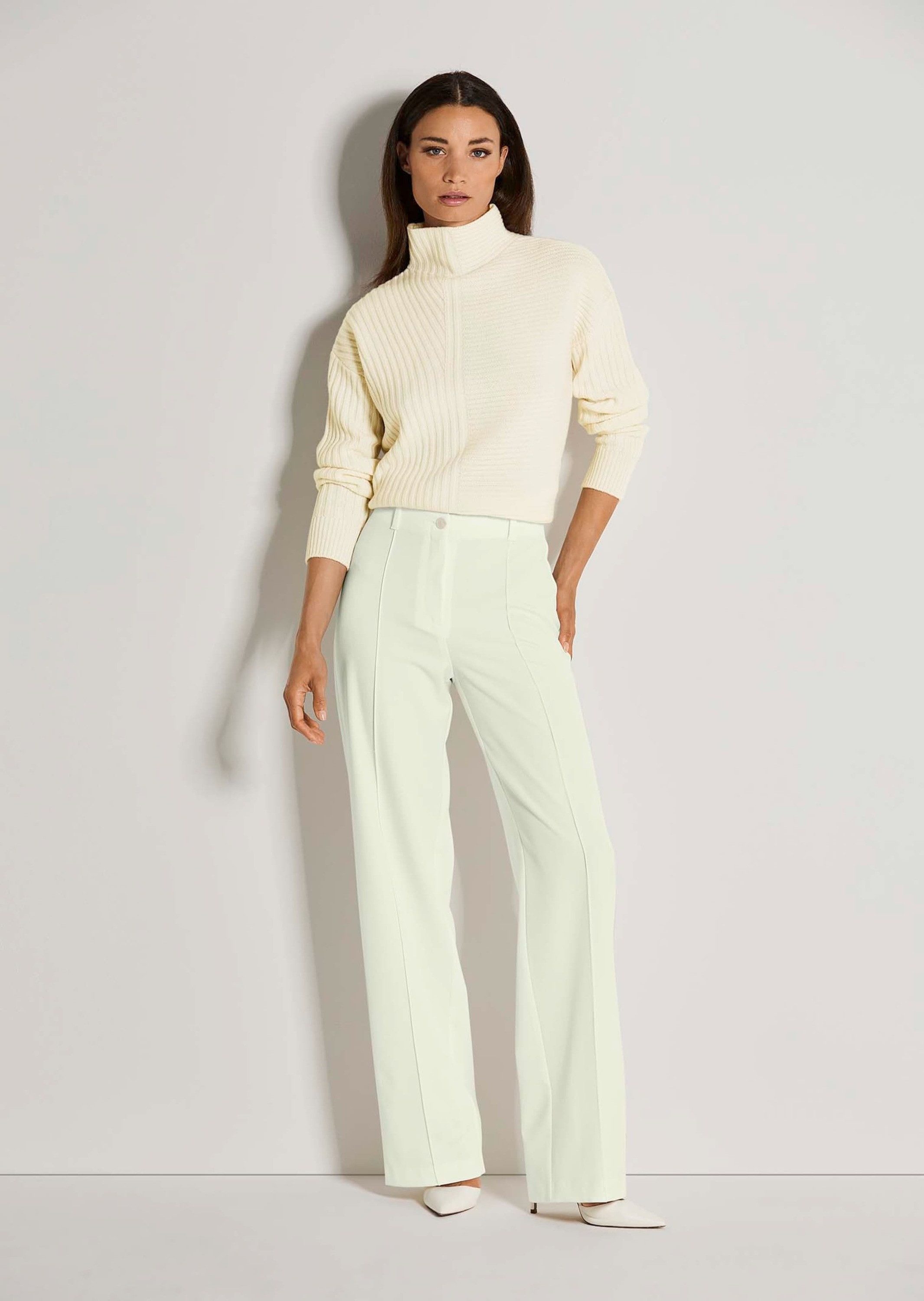 MADELEINE Stoffhose Elegante Bügelfaltenhose mit weitem Bein Gerade Hose mi günstig online kaufen