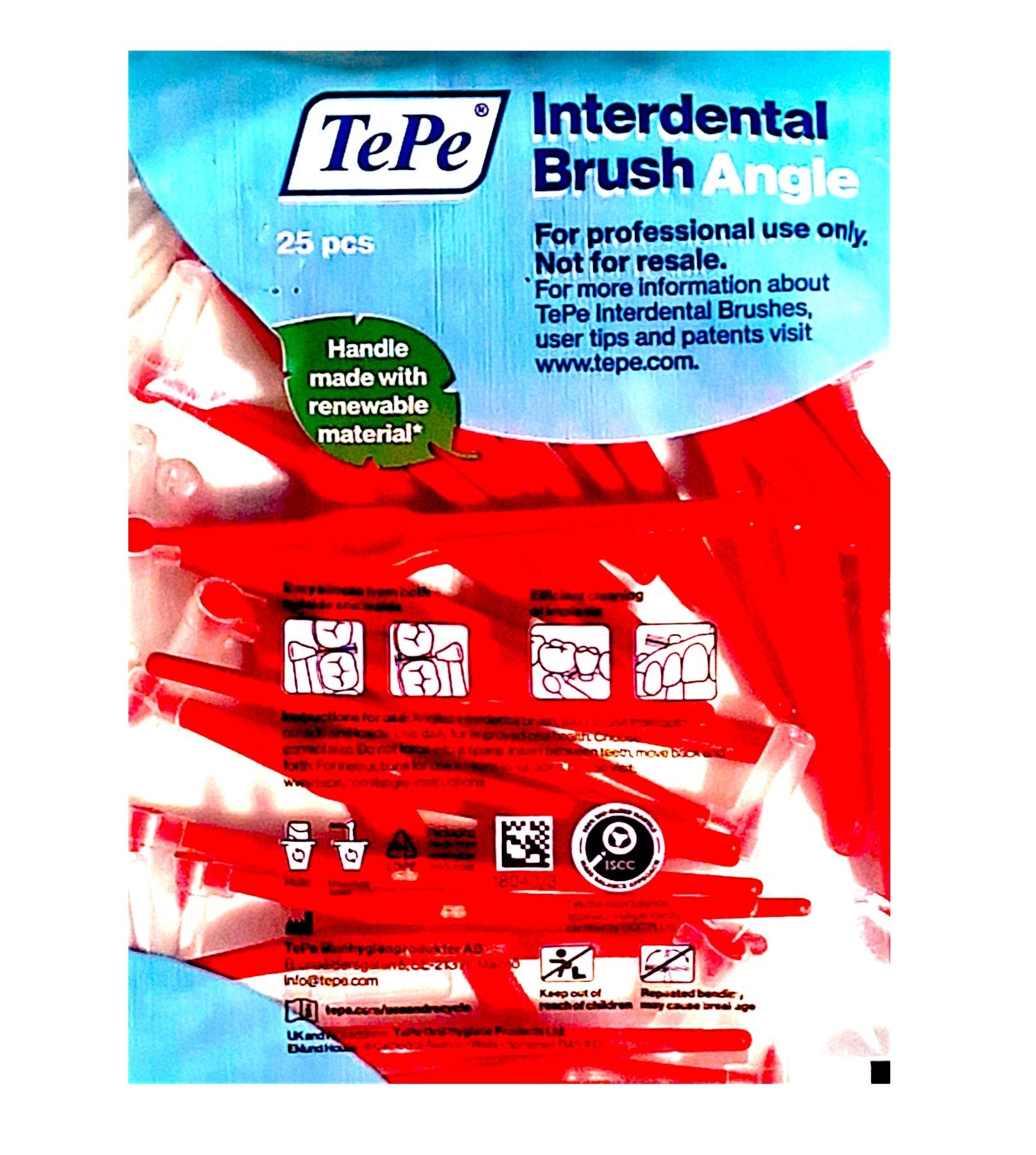 TePe Interdentalbürsten TePe Angle Interdentalbürsten rot 0,5 mm Multipack 25 Stück im Beutel