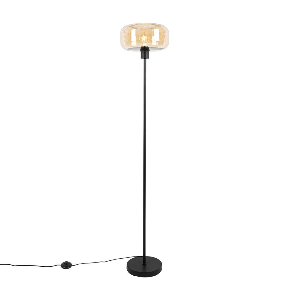 Qazqa Stehlampe Bizle, ohne Leuchtmittel, E27, Beige, Art Deco, Glas, 1-fla günstig online kaufen