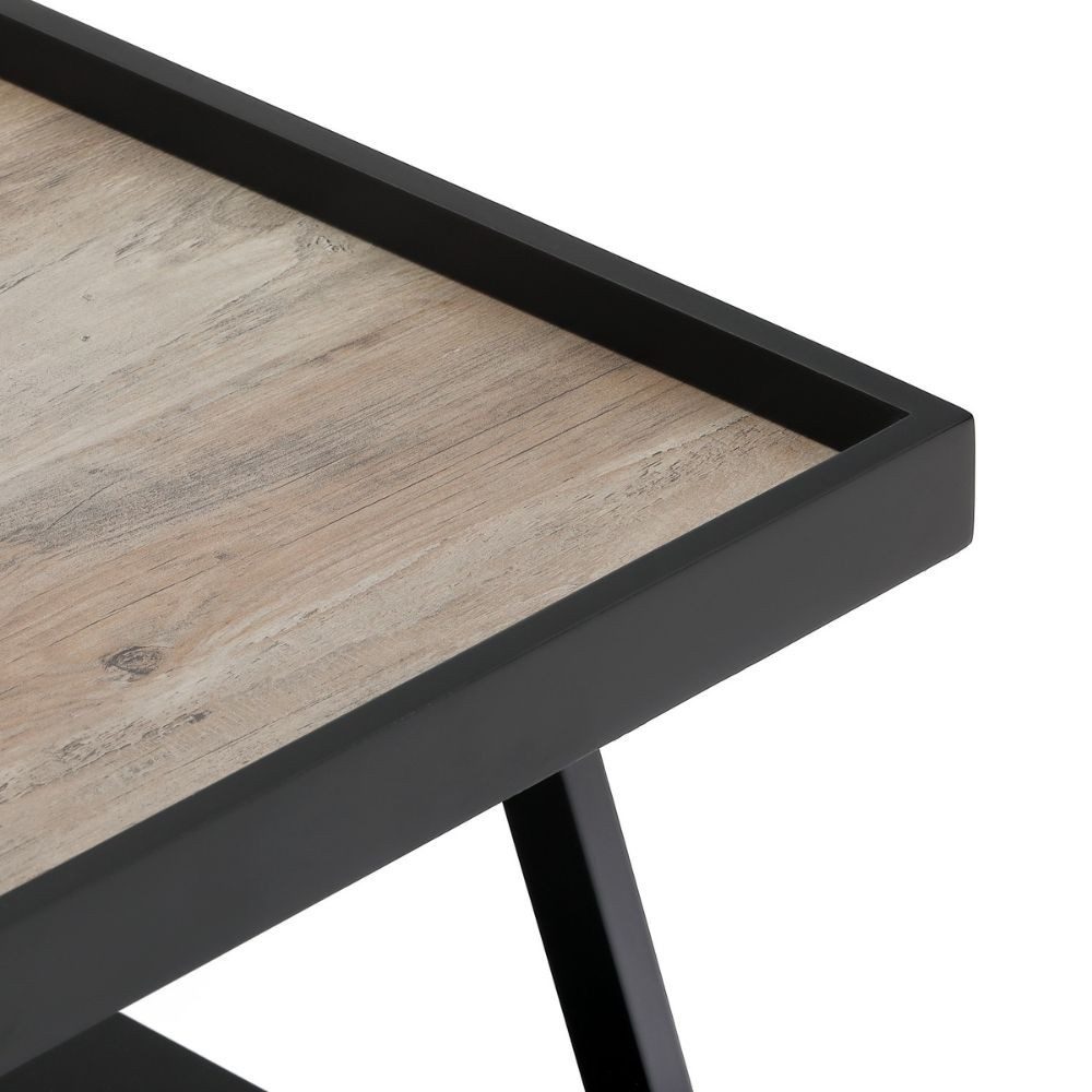 LebensWohnArt Couchtisch Moderner Couchtisch CUDA 70x70cm Altholz-Look Metallgestell