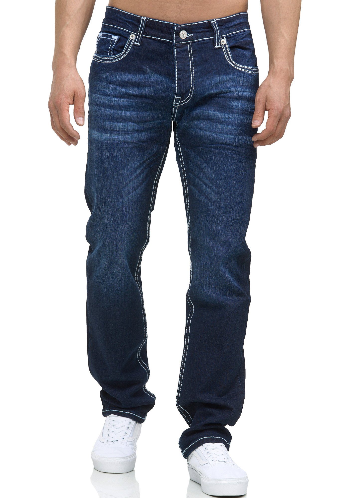 Five Männer Regular Hose Jeans Code47 Bootcut Pocket Herren Denim Fit Regular-fit-Jeans Code47