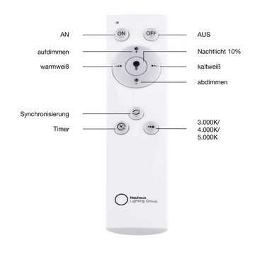 SellTec LED Deckenleuchte LED Deckenleuchte LUISA 60cm, Farbwechselsteuerung (CCT-Lichtmanagement), RGB Farbwechsel, dimmbar über Fernbedienung, Memory-Funktion, 1xLED-Board / 37,00 Watt, warmweiss - kaltweiß (CCT), LED Sternenhimmel, dimmbar, CCT + RGB Farbwechsel