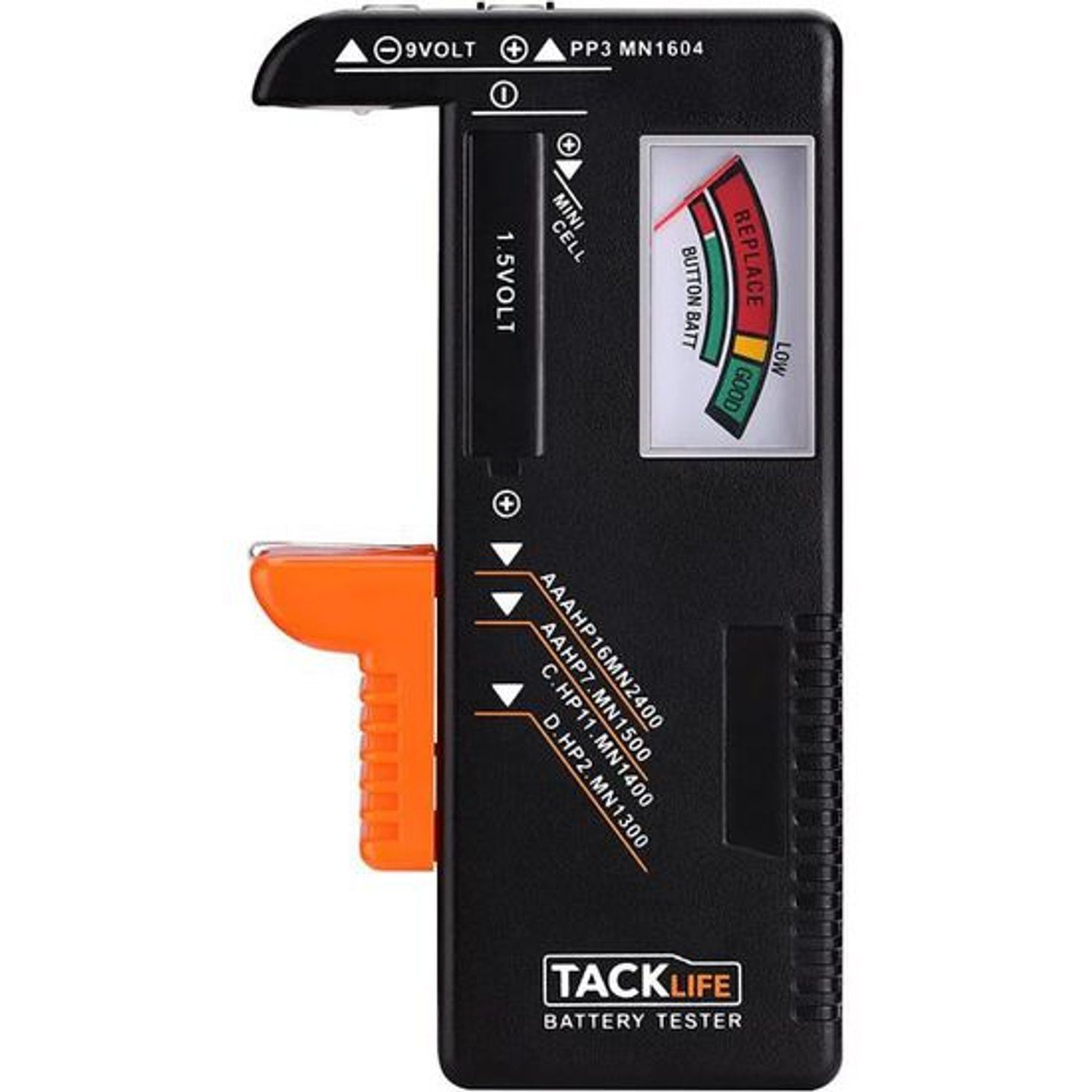 für C, AAA, Batterieprüfer Batterietester, D, Akkutester Batterie TACKLIFE 1,5V, 9V AA,