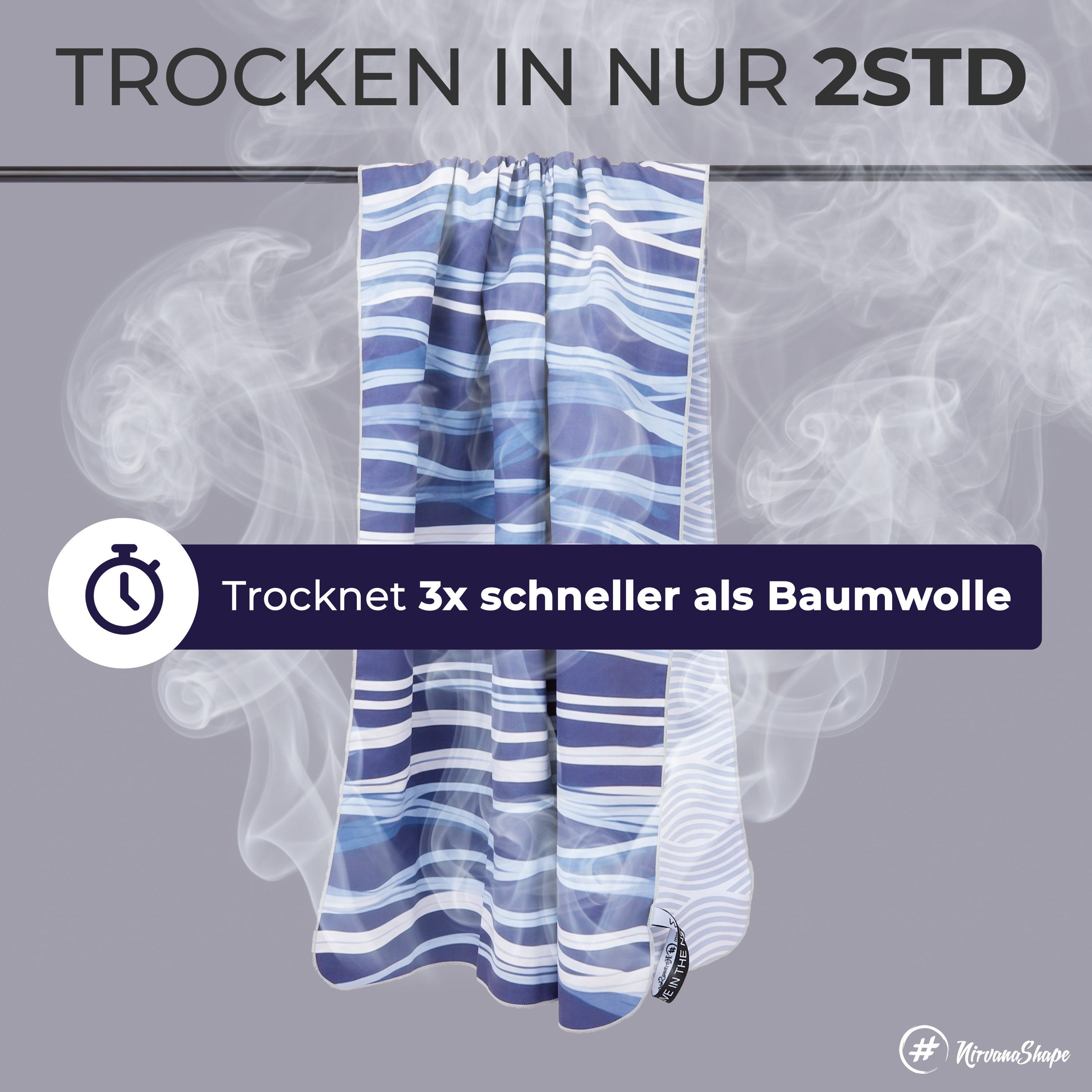 NirvanaShape Strandtuch Reise Handtuch Strandtuch XXL - Strandhandtuch, Mikrofaser Badetuch – Bild 5 von 5