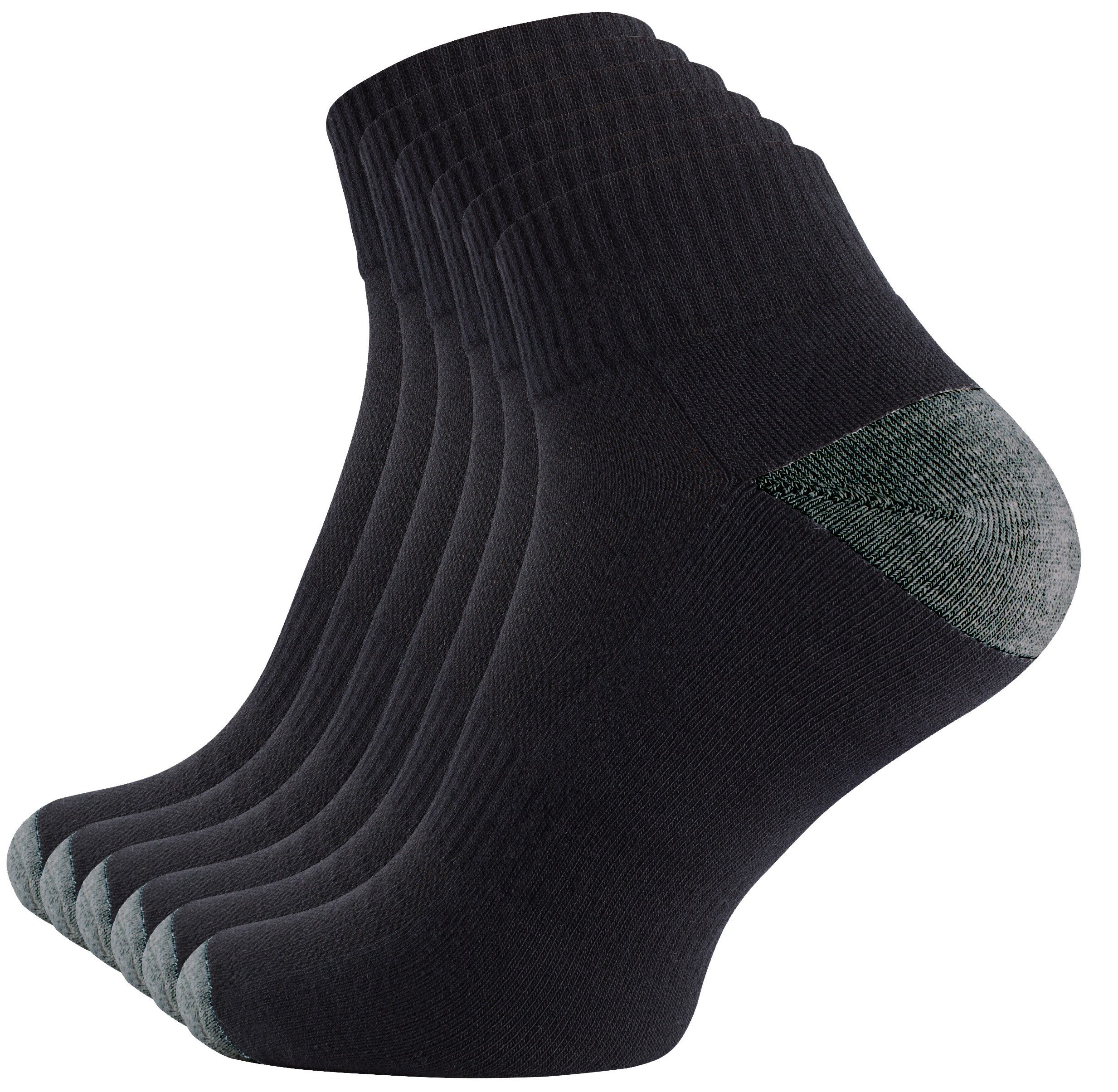 Sportsocken 6 Paar Quarter Socken-Sportsocken mit Mesh-Strick und Frotteesole