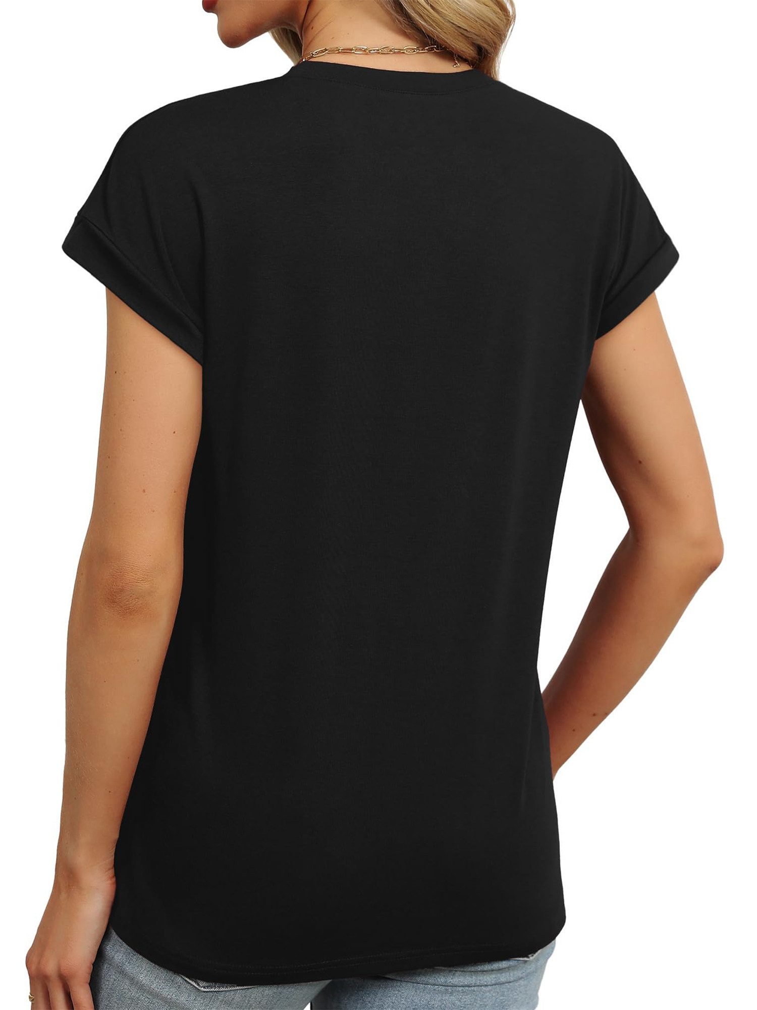 PYLIKE Rundhalsshirt Damen Elegant Achselhemd mit Rose Druck bequemes Rundhalsshirt Modische Outfits Business Strand Urlaub Blusen Kleidung
