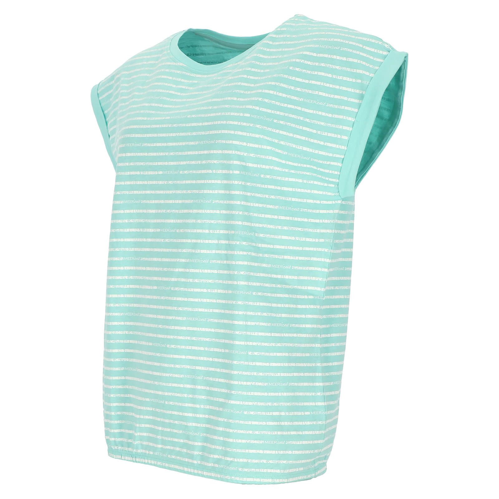 modAS Rundhalsshirt Damen Shirt ohne Ärmel mit MEERzeit-Streifen - Streifen günstig online kaufen